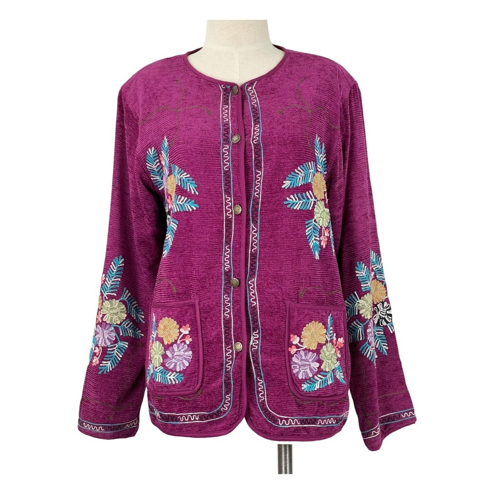 C:eed By Carla Freeman Womans‎ S Wearable Art Beautiful Fuchsia Long Sleeves